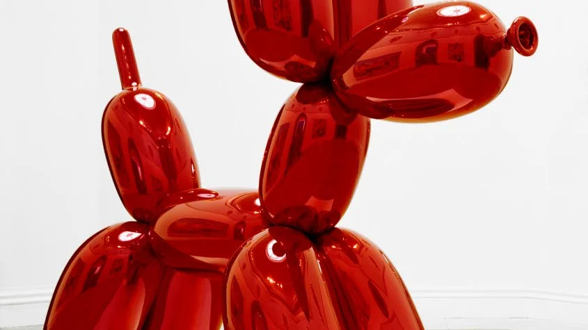 Jeff Koons "Balloon Dog" på Moderna museet i Stockholm.