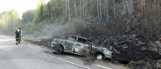 Skogen i brand efter olycka
