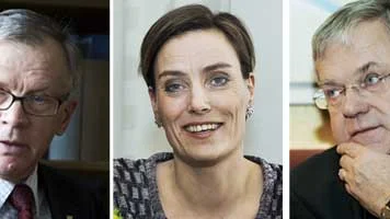 Karl Petersen (S), Victoria Bäckström, lagman på förvaltningsrätten och landshövdingen P-O Eriksson.