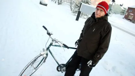 Mats Lahti är en av få Kirunabor som cyklar sommar som vinter.FOTO: Hans Sternlund