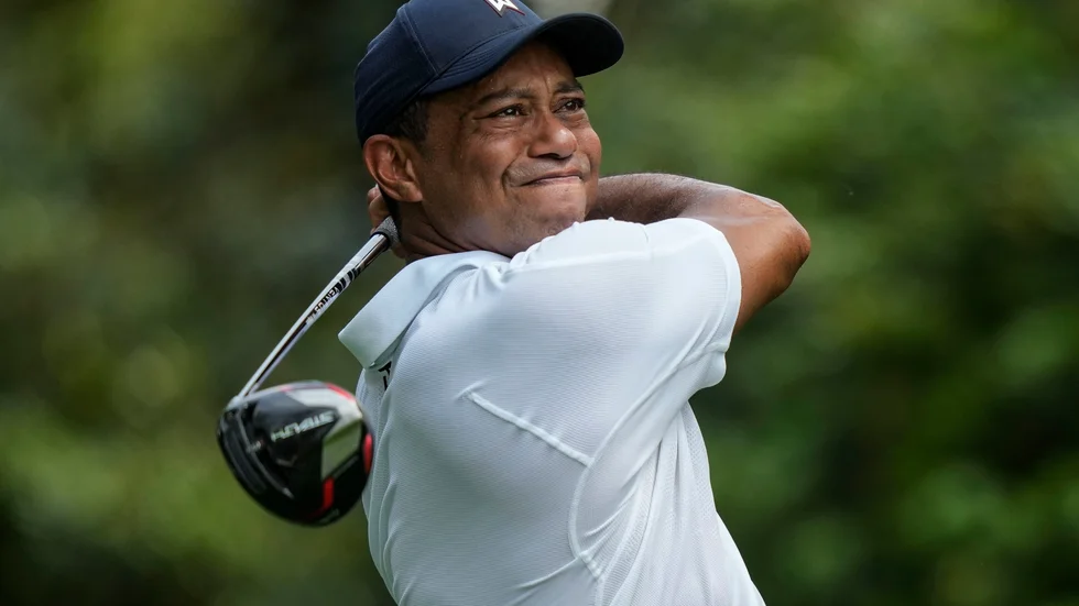 Tiger Woods var stundtals frustrerad i Georgia.