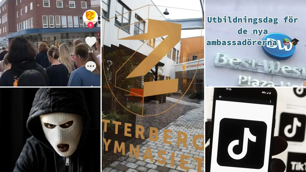 Skolans konto på Tiktok visar videor på elever som ljudlagts med raplåtar om droger och vapenvåld
