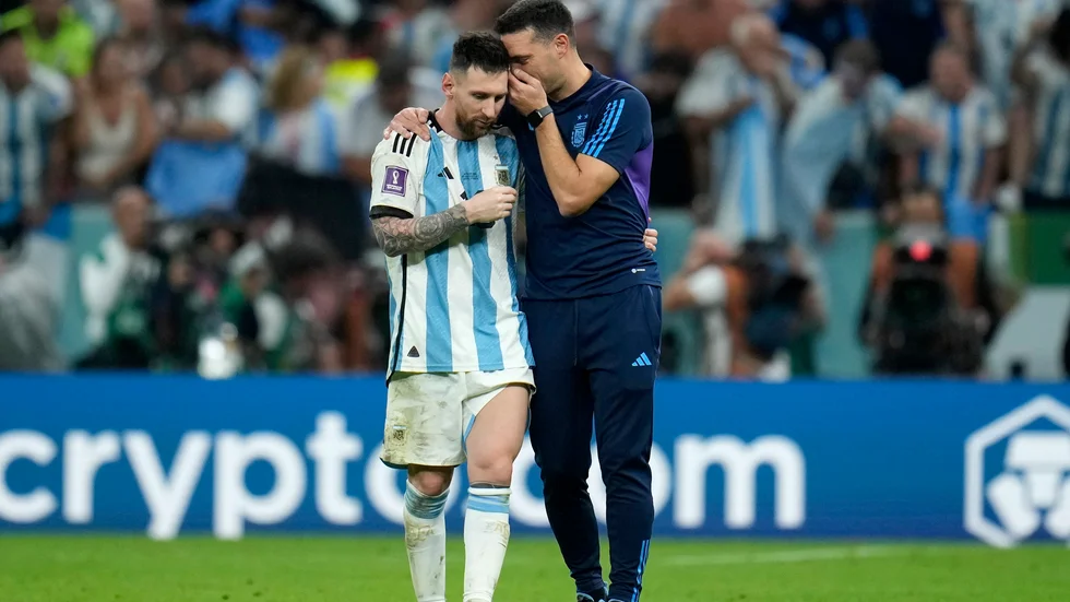 Argentinas förbundskapten Lionel Scaloni och världsstjärnan Lionel Messi.