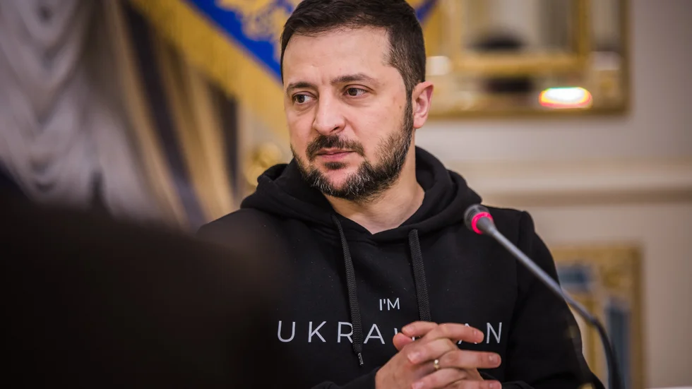 Ukrainas president Volodymyr Zelenskyj menar att ryskt deltagande under OS 2024 i Paris skulle vara en "manifestation av våld". Arkivbild.