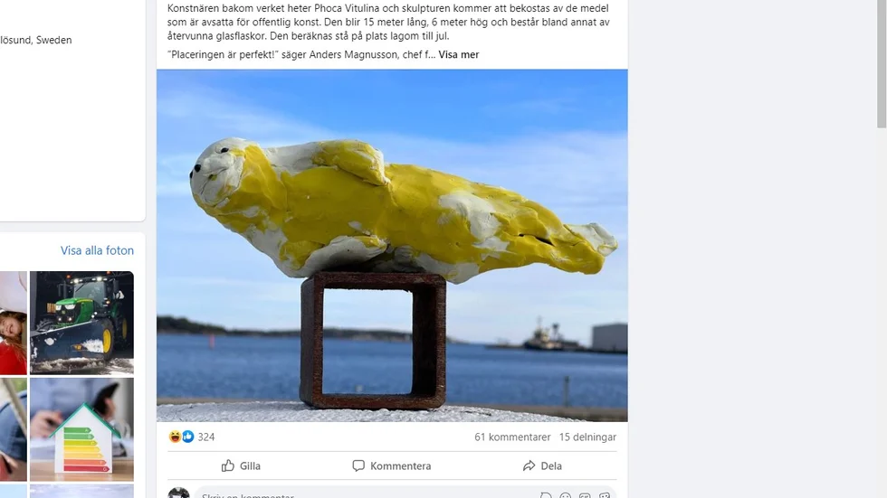 Skulpturen skulle vara 15 meter lång och 6 meter hög enligt Oxelösunds kommun. 