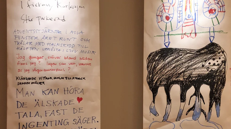 Från utställningen Surrealism. Gudrun Westerlund, Eva Högberg och Teymor Zarre har målat.