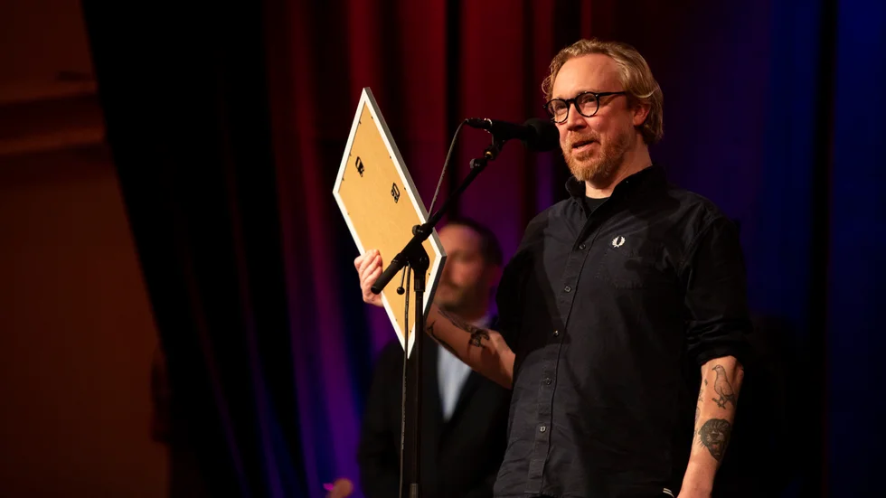 Lars Winnerbäck under Nyponprisets ceremoni 2022.