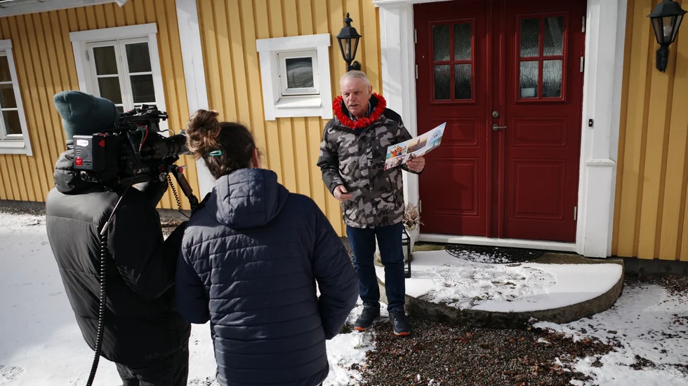 Under måndagen fick Bernt Karlsson besök av ett tv-team från TV4. 
