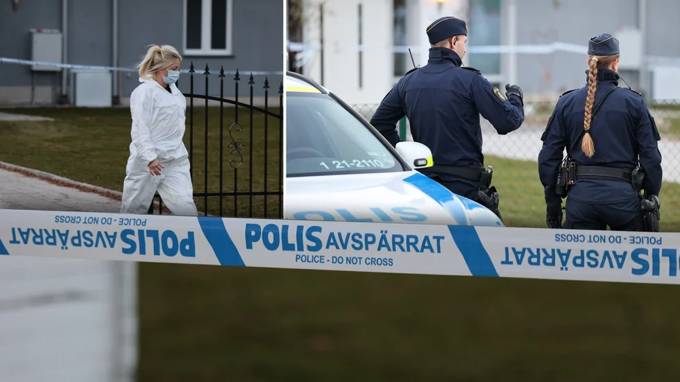 Montage från brottsplatsen.