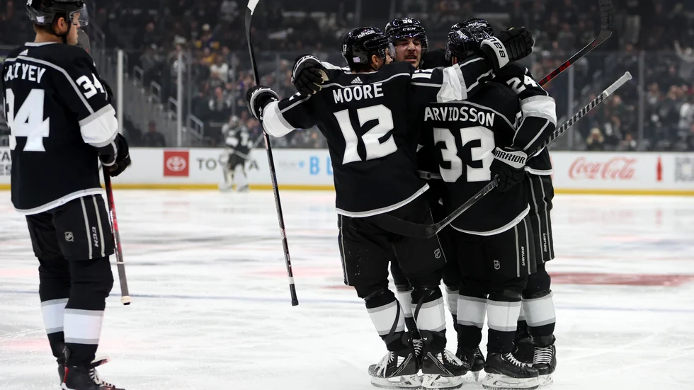Arvidsson var inbladad i ett av LA Kings mål.