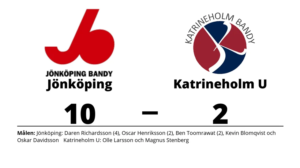Jönköping Bandy IF vann mot Katrineholm Bandy U