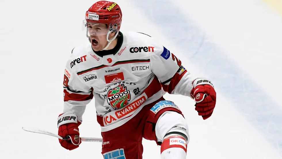 Modos Mikkel Aagaard gjorde två mål när hans lag säkrade seriesegern i sista omgången. Arkivbild.