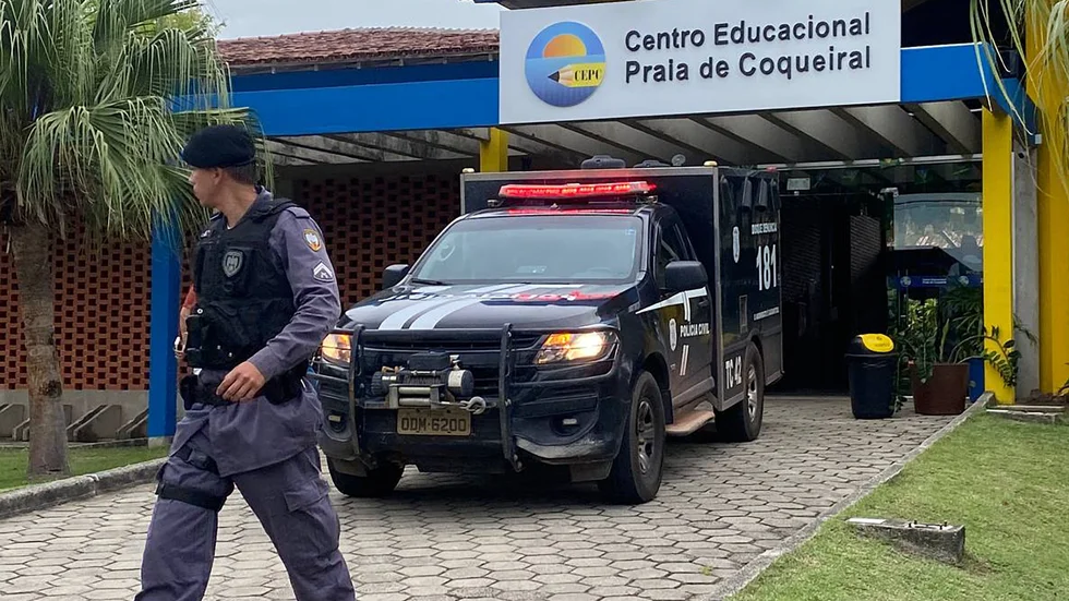 En av de två skolor som attackerades i Brasilien på fredagen.