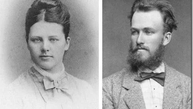 Ella och Alfred, här 20 och 27 år gamla. De gifter sig på Åldersbäck.