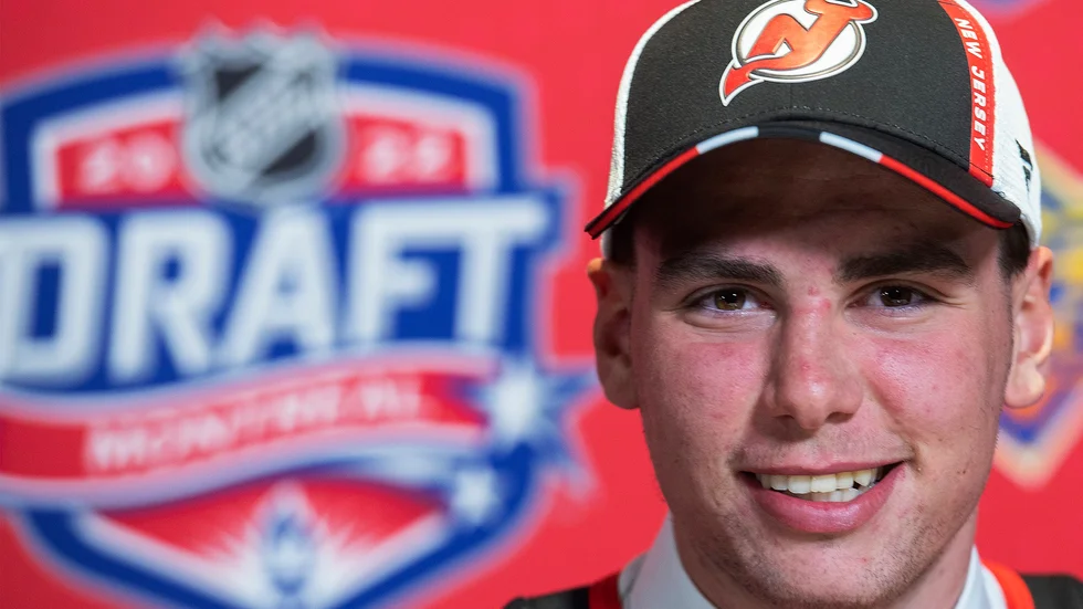 Simon Nemec blev draftad som nummer två i somras. Arkivbild.