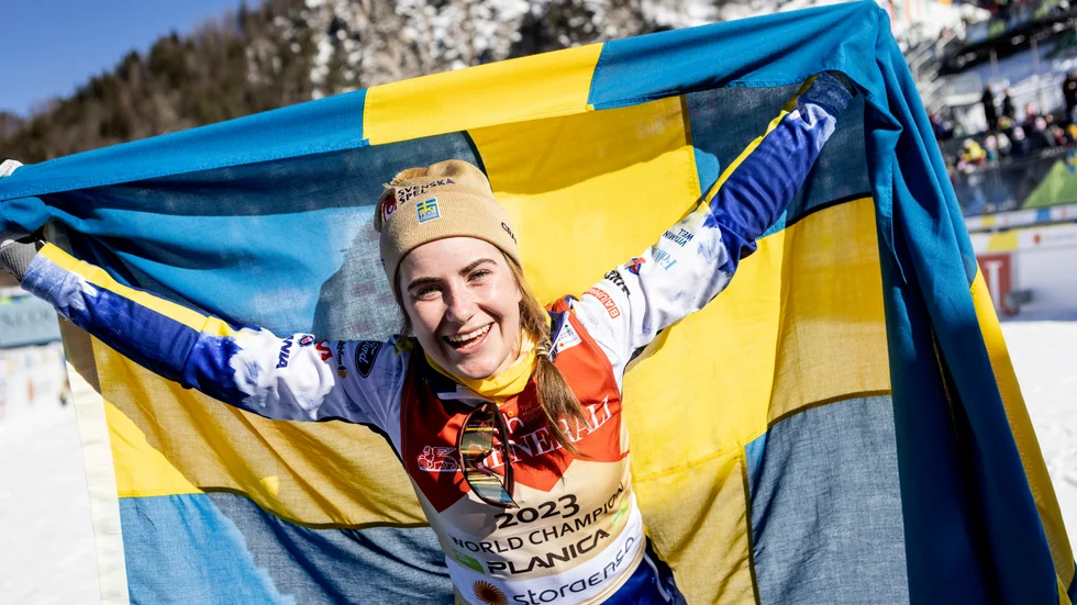 Ebba Andersson tog två guld och ett brons i skid-VM. Arkivbild.