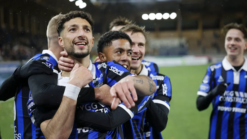 Sirius Wessam Abou Ali jublar efter sitt 2–1-mål.