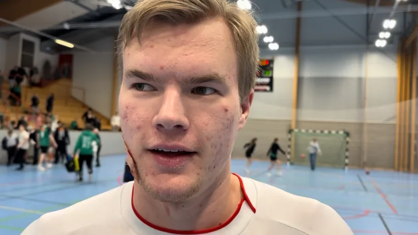 Anton Segersten, en av planens bästa spelare i Sparbankshallen i Rimbo. Men hans nio kantmål för EHF räckte inte till seger.