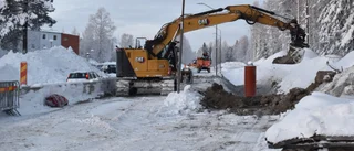 Grävning pågår för ett nytt bostadsområde