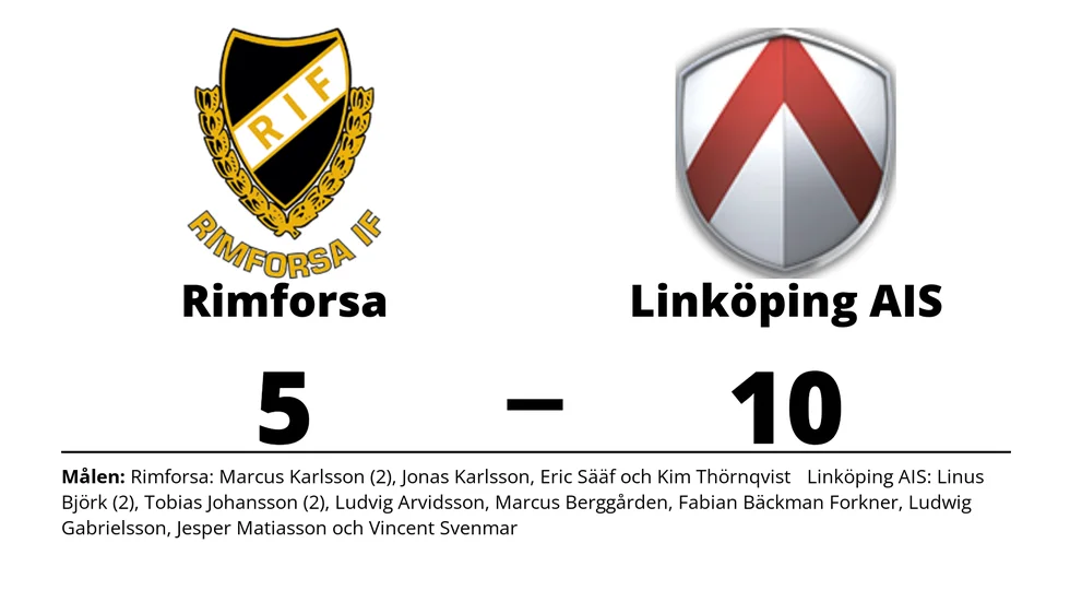 Rimforsa IF förlorade mot Linköping AIS