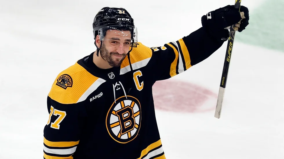 Patrice Bergeron avslutar karriären. Arkivbild.