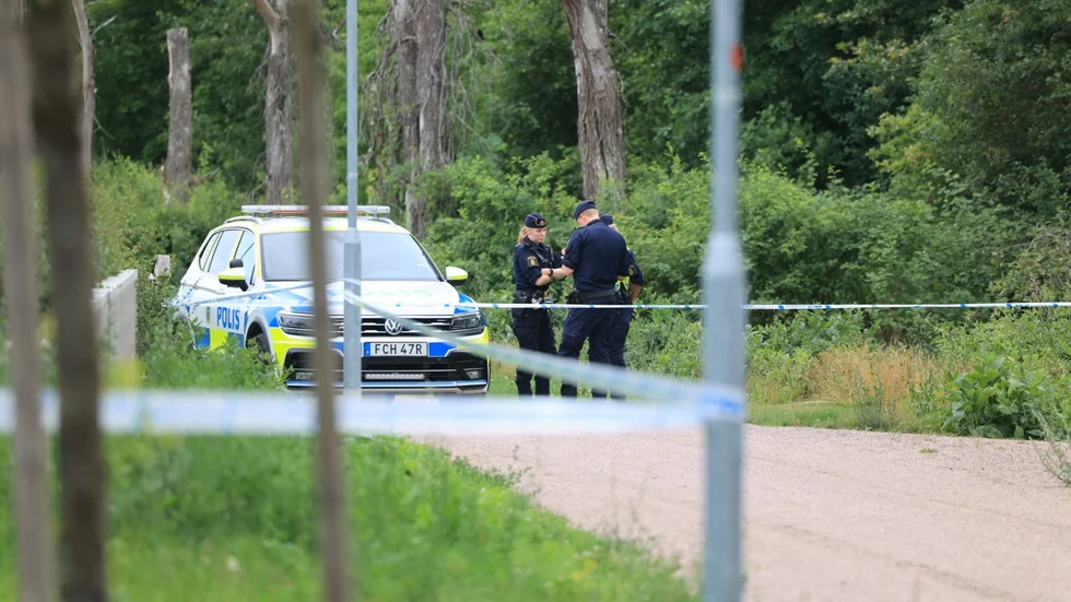 Ett större område var avspärrat.