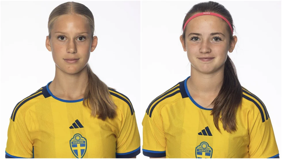 Julie Greberg till vänster och Ebba Hedman, både från Alviks IK, har tagits ut till läger för F15-landslaget.
