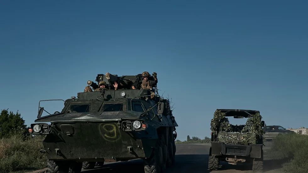 Ukrainska soldater vid frontlinjen nära Bachmut. Arkivbild.