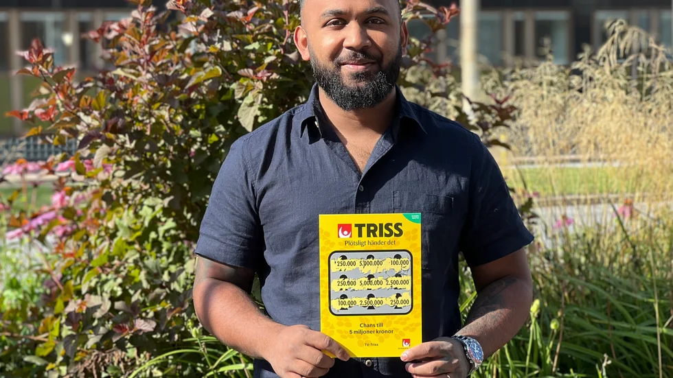 Imran Ahmed från Skiftinge skrapade fram 250 000 kronor på lördagsmorgonen.