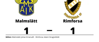 Oavgjort för Malmslätt hemma mot Rimforsa