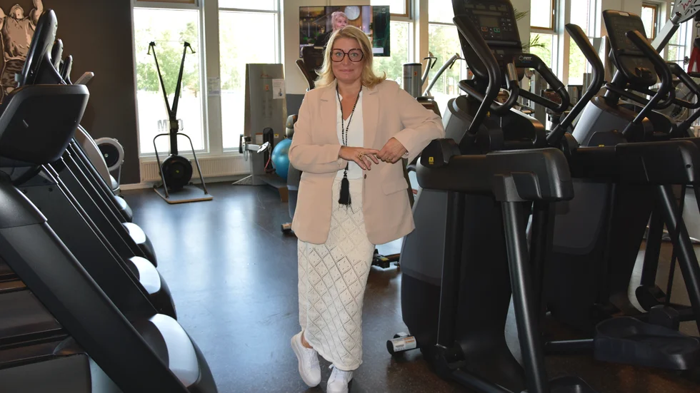 "Vi tycker inte att kommunen ska konkurrera med näringslivet" säger Linda Frohm, här i gymmet i Sportcity.