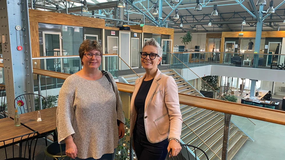 Marie Rytterstedt och Marlene Lennquist måste lämna Munktell science park efter att Volvo köpt upp lokalerna.