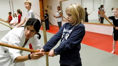 Många barn och ungdomar testade aikido under höstlovet.