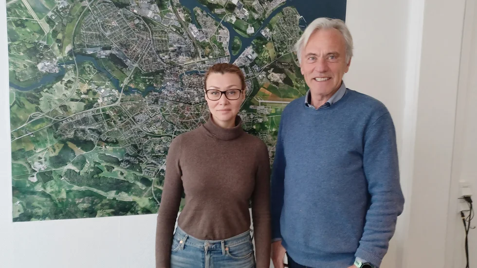 Olga  Nemanezhyna och Reidar Svedahl möttes i Norrköping på tisdagskvällen.