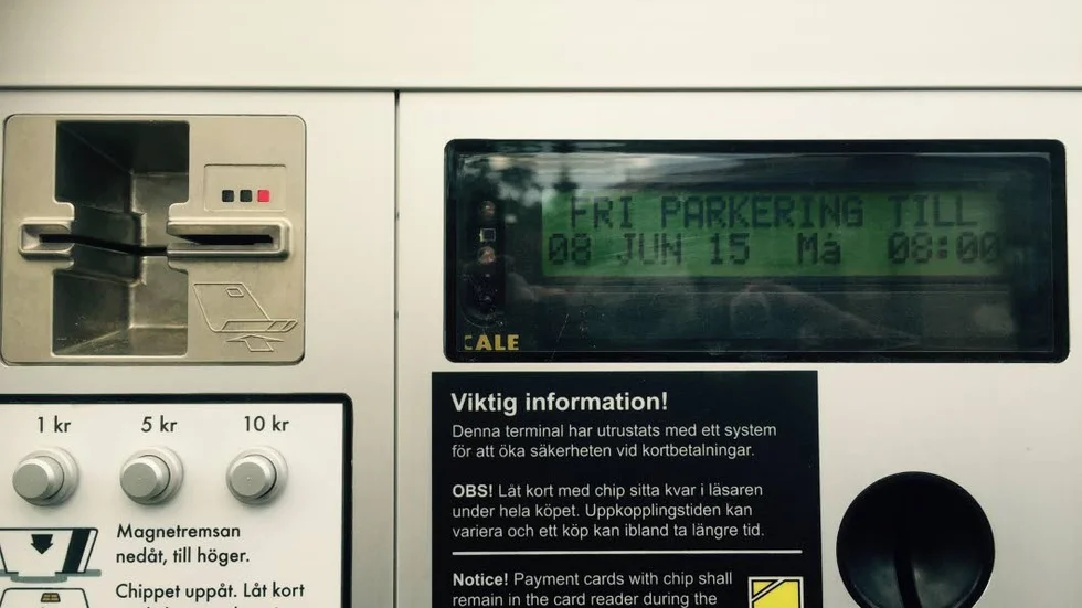 Så här såg parkeringsautomaten ut när Christina Atterby parkerade bilen, trots det fick hon en p-bot.