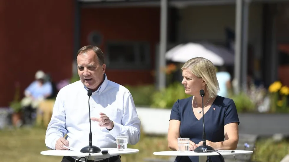 Stefan Löfven och Magdalena Andersson på Socialdemokraternas dag i Almedalen.