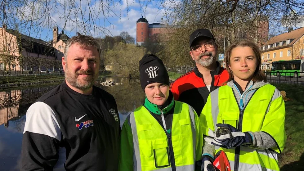 Räddad. En sköldpadda omhändertogs av städande ungdomar från Uppsala IF:s pojkar -06 i samband med Städa Sverige.