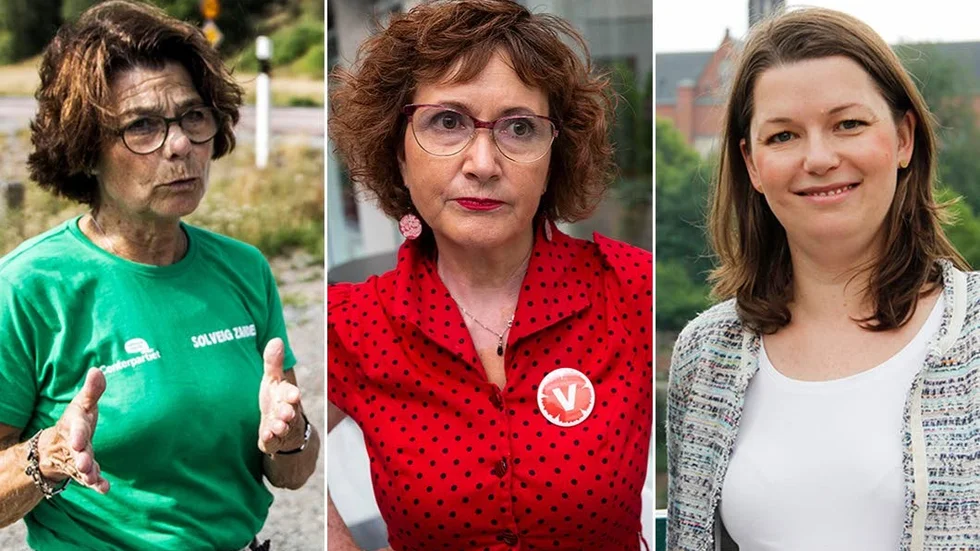 Omvalda Solveig Zander (C), nyvalda Ilona Szatmari Waldau (V) och omvalda Marta Obminska (M).