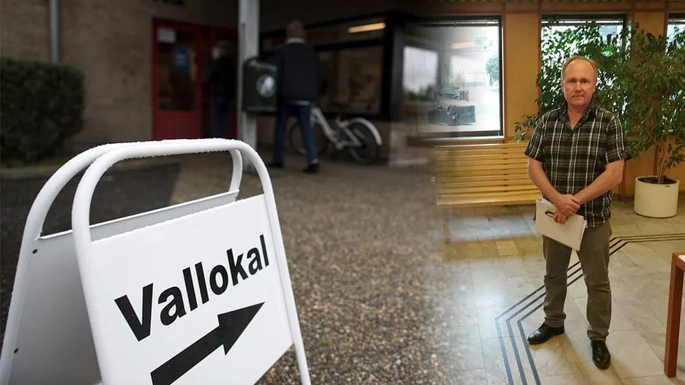 "Det ska vara en person som fotograferat och det är ju tillåtet så länge man inte stör själva röstförfarandet", säger Jan Bäcklund, valförrättarchef.