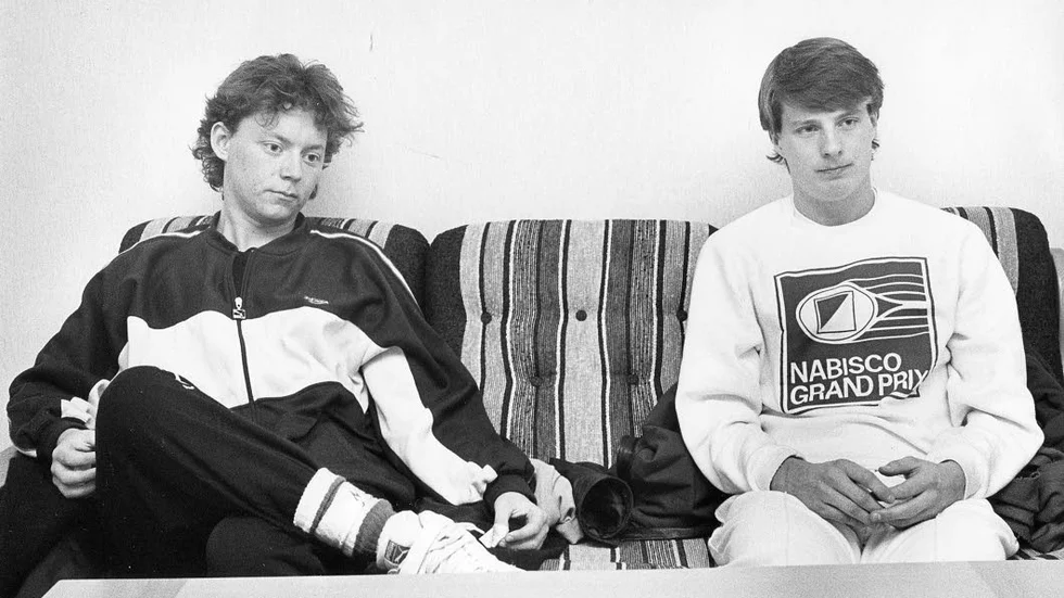 Mål. Stefan Eriksson (till höger) skulle göra ett sista försök att nå världseliten i tennis 1987. Till sin hjälp tog han kompisen Mats Björkman.