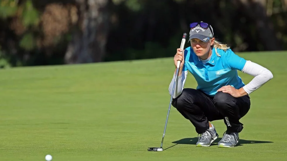 Belåten. Madelene Sagström spelar bra golf just nu.