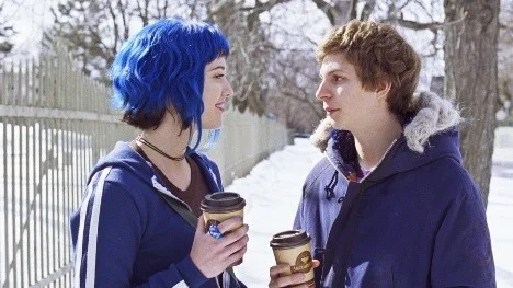 MARY ELIZABETH WINSTEAD OCH MICHAEL CERA SPELAR HUVUDROLLERNA I SCOTT PILGRIM VS THE WORLD.