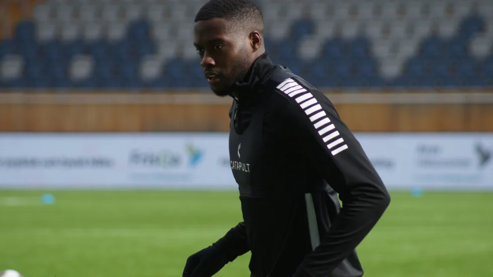 Isak Ssewankambo under sin första Siriusträning. 