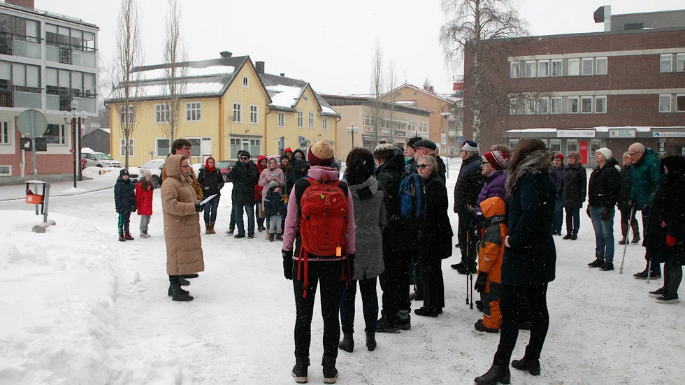 Det var många som samlades för den korta manifestationen.