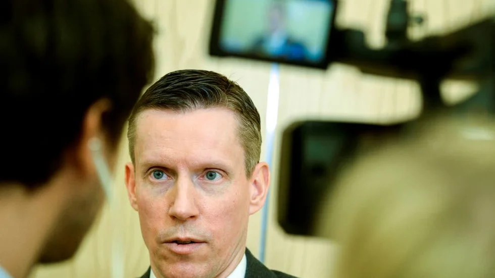 Presskonferens. Wilhelm Unge, chefsanalytiker vid kontraspionaget, när Säpos årsbok presenterades igår.