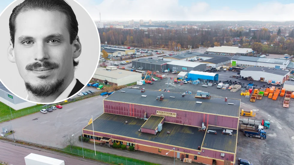 Fastigheten på Fabriksgatan 9 ingår i Månsbros affär om köp av tre fastigheter i Eskilstuna. Markus Månsson, försäljnings- och marknadschef på Månsbro, ser förvärvet som ett led i bolagets expansion.