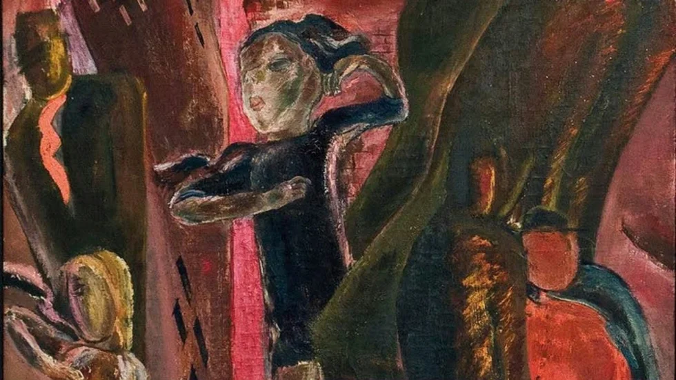 Modernism. "Gata i Malaga I" av Vera Nilsson, visas på Bror Hjorths hus till slutet av november.