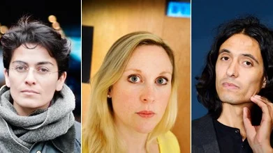 Lawen Mohtadi, Lisa Bjurwald och Jonas Hassen Khemiri.