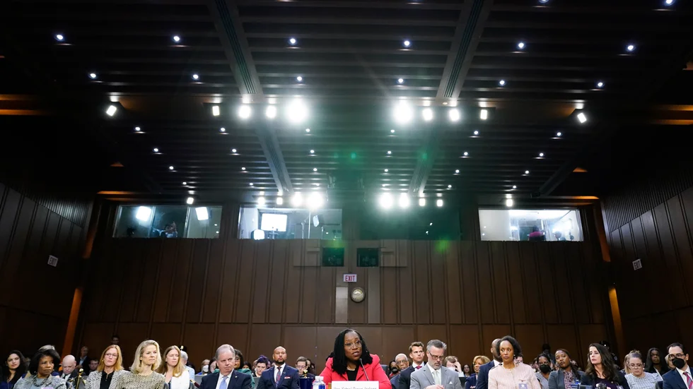 Domare Ketanji Brown Jackson, nominerad till Högsta domstolen, frågas ut av senatens justitieutskott.