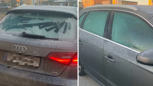 Så här såg bilen ut när polisen stoppade den. 
